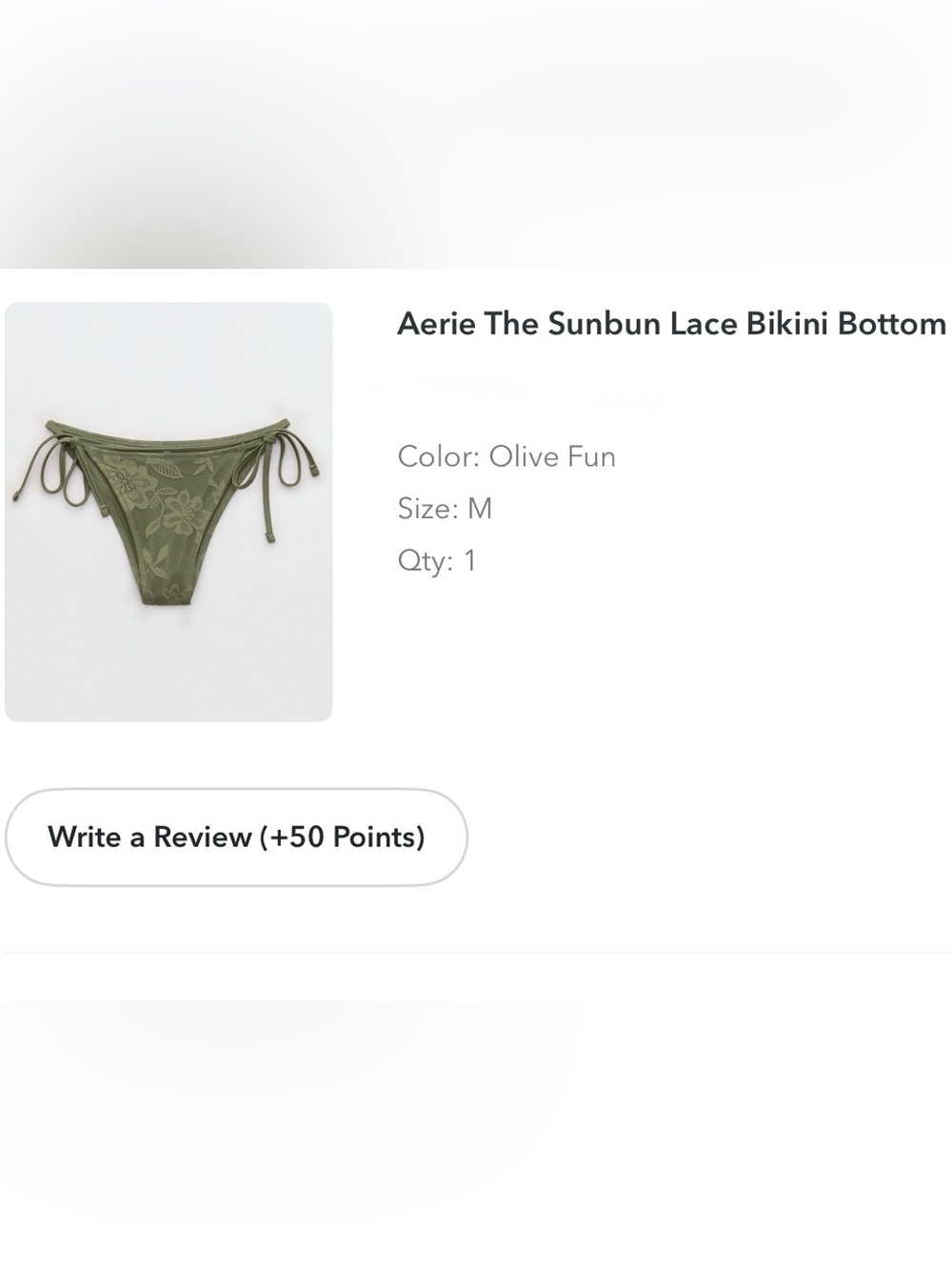 AERIE - Olive Lace Bikini Bottom